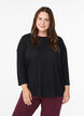 Bluse aus Jersey mit 3/4-&Auml;rmeln , Schwarz, Model image number 0