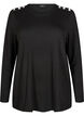 Bluse mit Zierknöpfen, Schwarz, Packshot image number 0