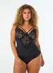 B&uuml;gel-Spitzenbody mit Tr&auml;gerdetails, Schwarz, Model image number 0