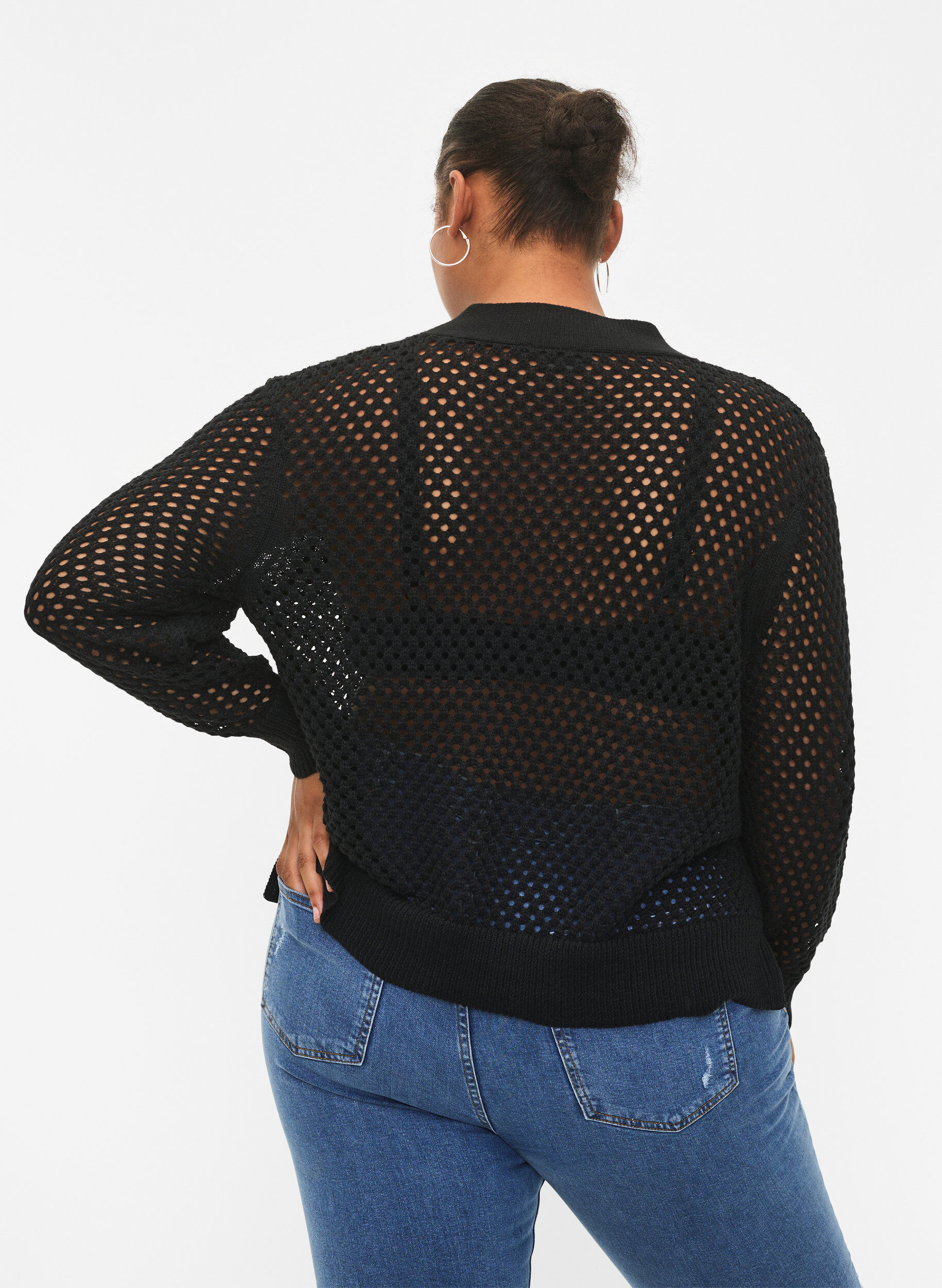 Zizzi Pullover mit Muster, Black, Model image number 1