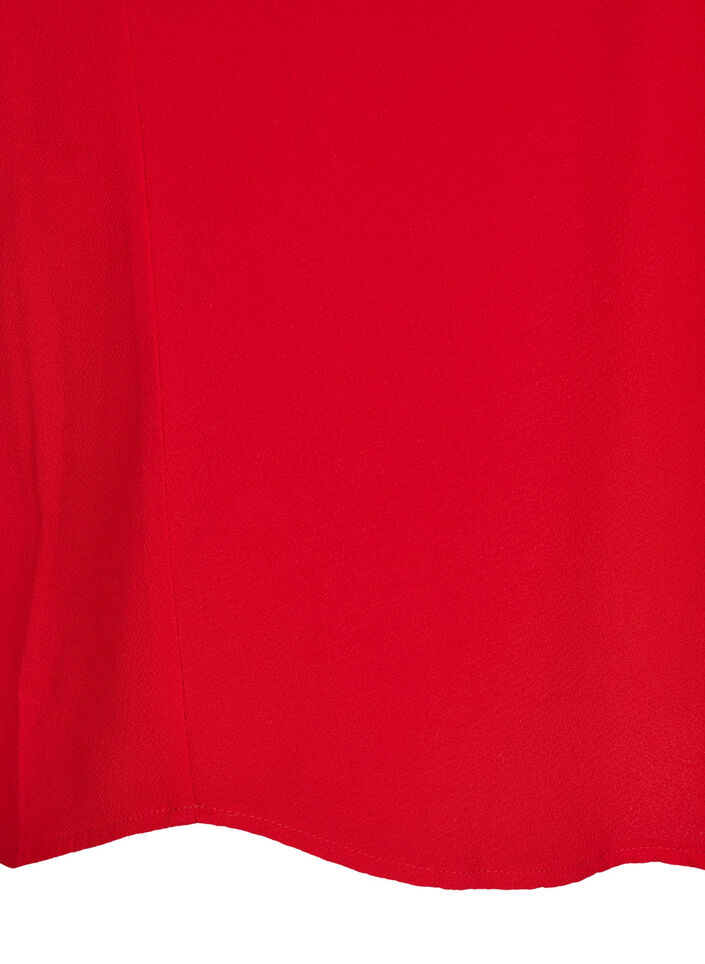 Bluse mit kurzen &Auml;rmeln und einem Rundhalsausschnitt, Rot, Packshot image number 3