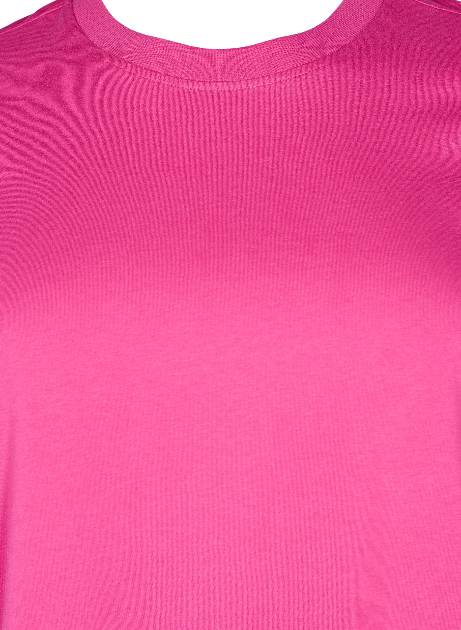 Zizzi Basic-T-Shirt aus Baumwolle mit Rundhalsausschnitt, Rot, Packshot image number 2