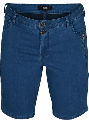 Slim Fit Denim Shorts, Medium Blue Denim, Packshot image number 0