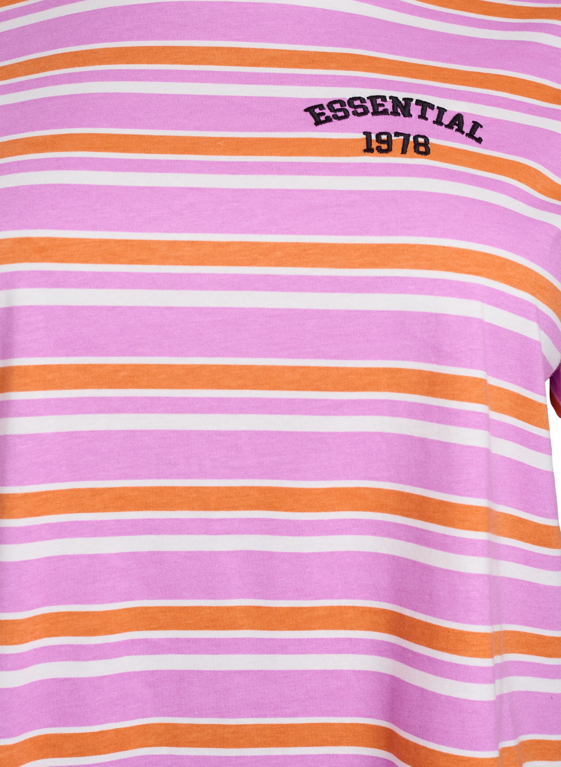 Zizzi T-Shirt aus Baumwolle mit Streifen, Pink, Packshot image number 2