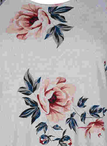 Geblümte Bluse mit langen Ärmeln, LGM w Rose Flower, Packshot image number 2