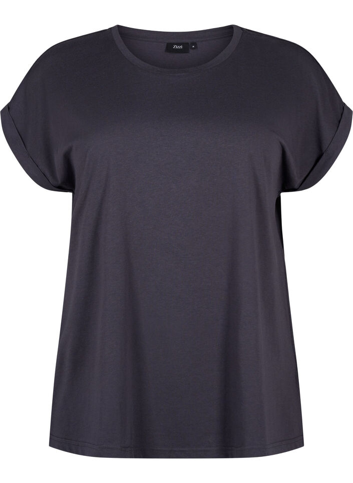 Kurz&auml;rmliges T-Shirt aus einer Baumwollmischung, Grau, Packshot image number 0