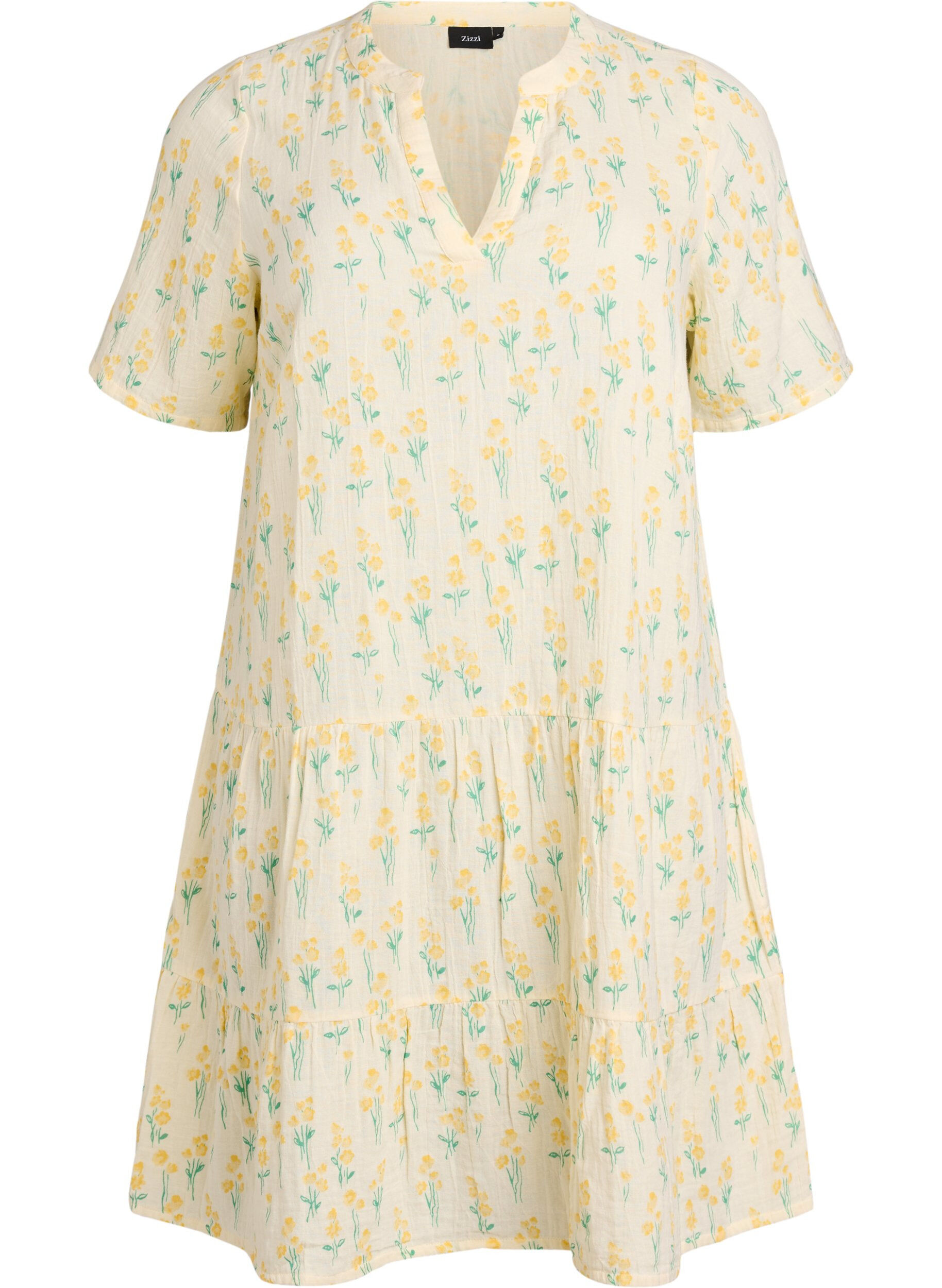 Kurzes A-Linien-Kleid aus Baumwollmusselin