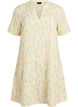 Kurzes A-Linien-Kleid aus Baumwollmusselin, Gelb, Packshot image number 0