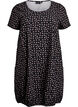Kurz&auml;rmliges Baumwollkleid mit Aufdruck, Braun, Packshot image number 0