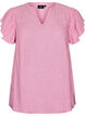 Bluse aus Viskose und Leinen mit R&uuml;schen&auml;rmeln, Pink, Packshot image number 0