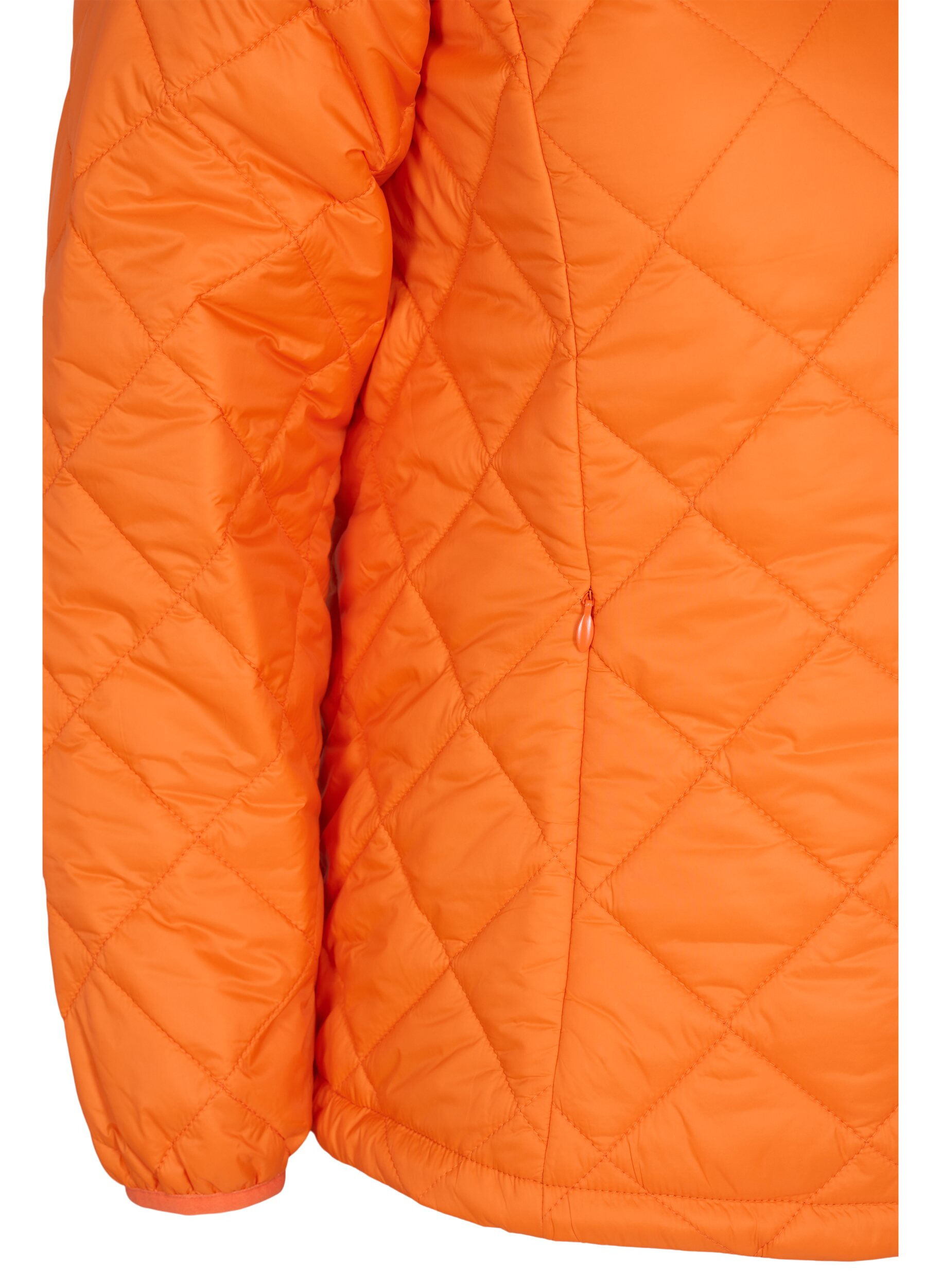 Zizzi Gesteppte Leichtgewichtsjacke mit Rei&szlig;verschluss und Taschen, Mandarin Orange, Packshot image number 3