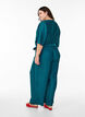 Jumpsuit mit Falten, Bindedetail und weiten Ärmeln, Blau, Model image number 1