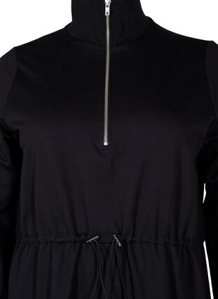 	 Pulloverkleid mit Reißverschluss und Kordelzug, Black, Packshot image number 2