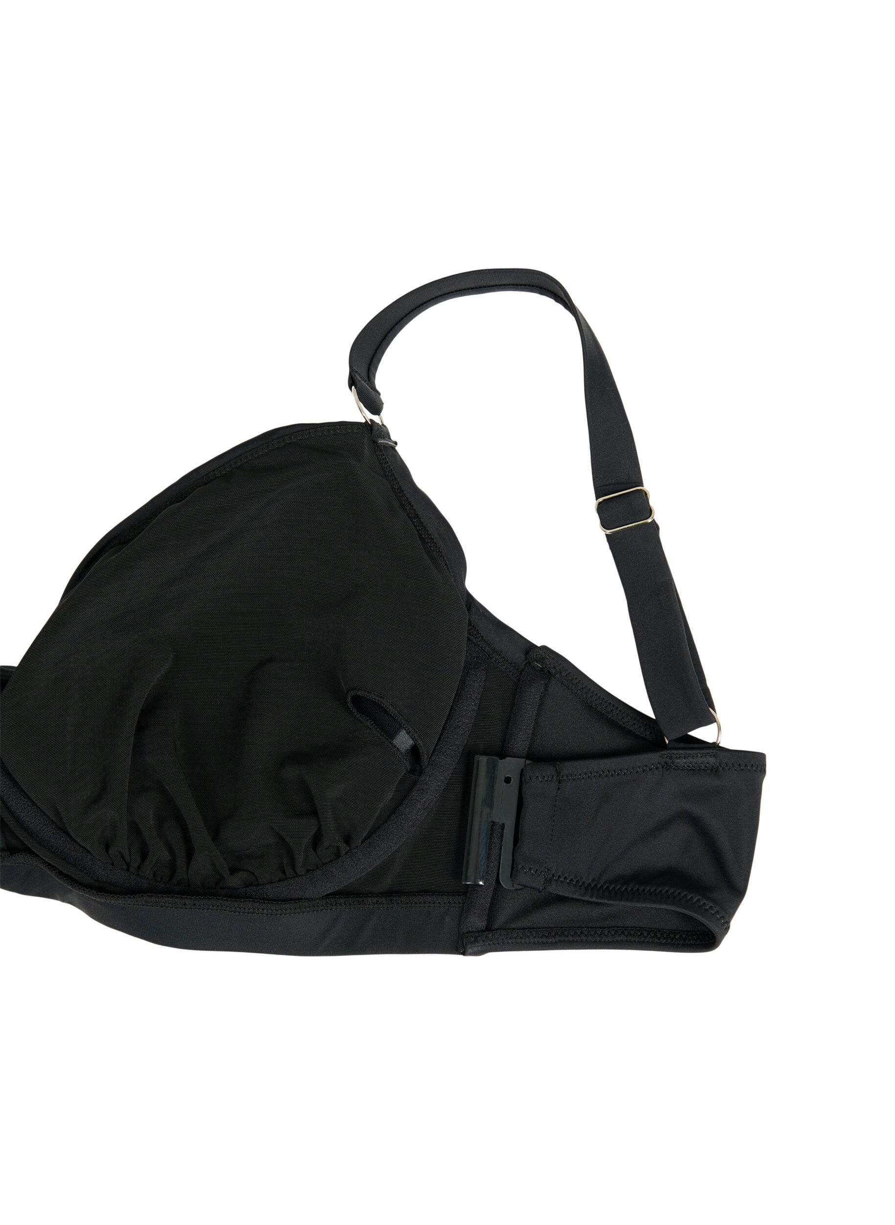 ZizziBikini-BH mit B&uuml;gel und Drapierung, Schwarz, Packshot image number 3
