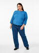 Bluse mit Struktur und 3/4-&Auml;rmeln, Blau, Model image number 1