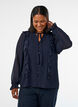 Transparente Bluse mit R&uuml;schen und Bindeband, Blau, Model image number 0
