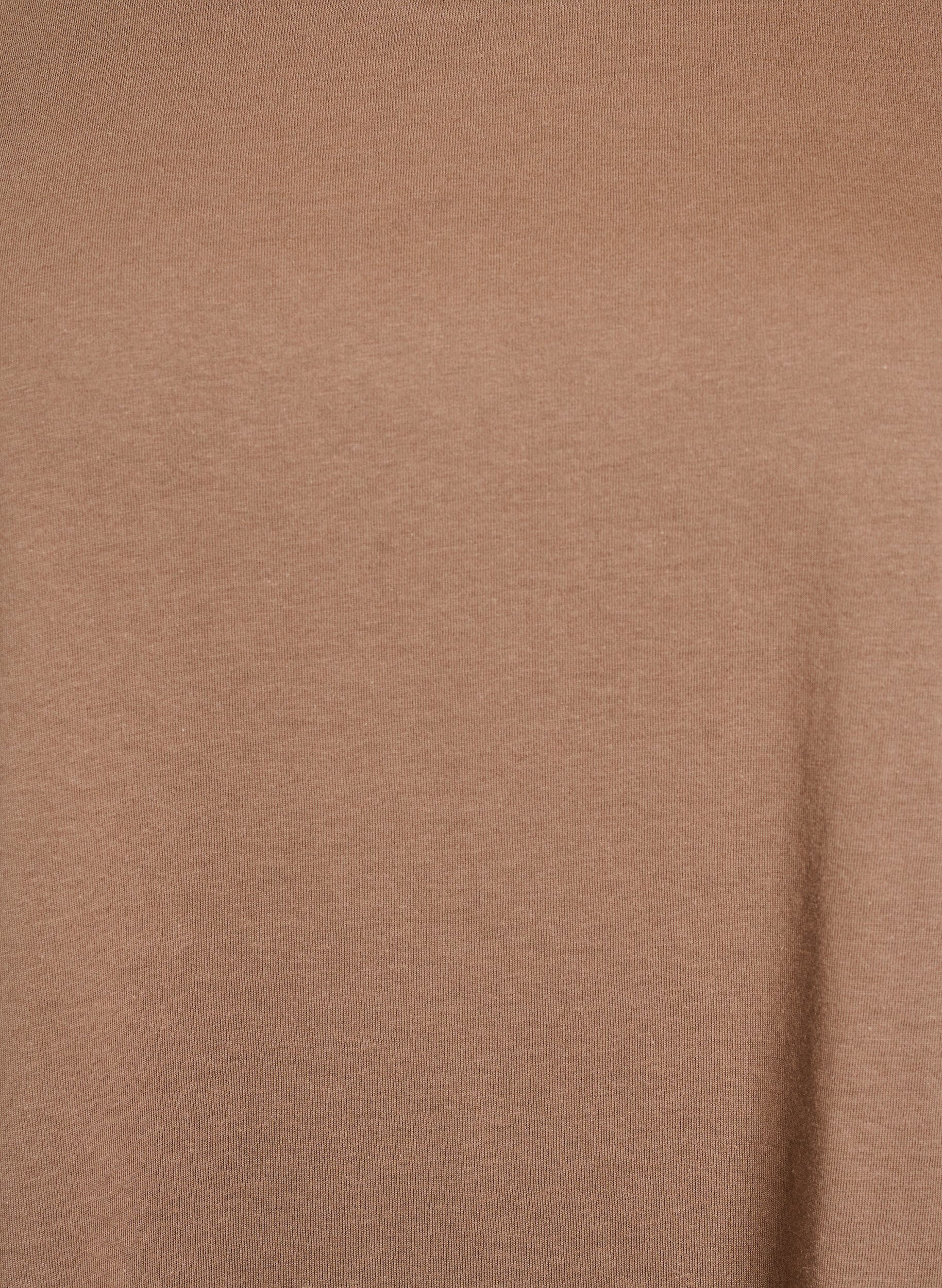 ZizziKurz&auml;rmeliges T-Shirt aus einer Baumwollmischung, Braun, Packshot image number 2
