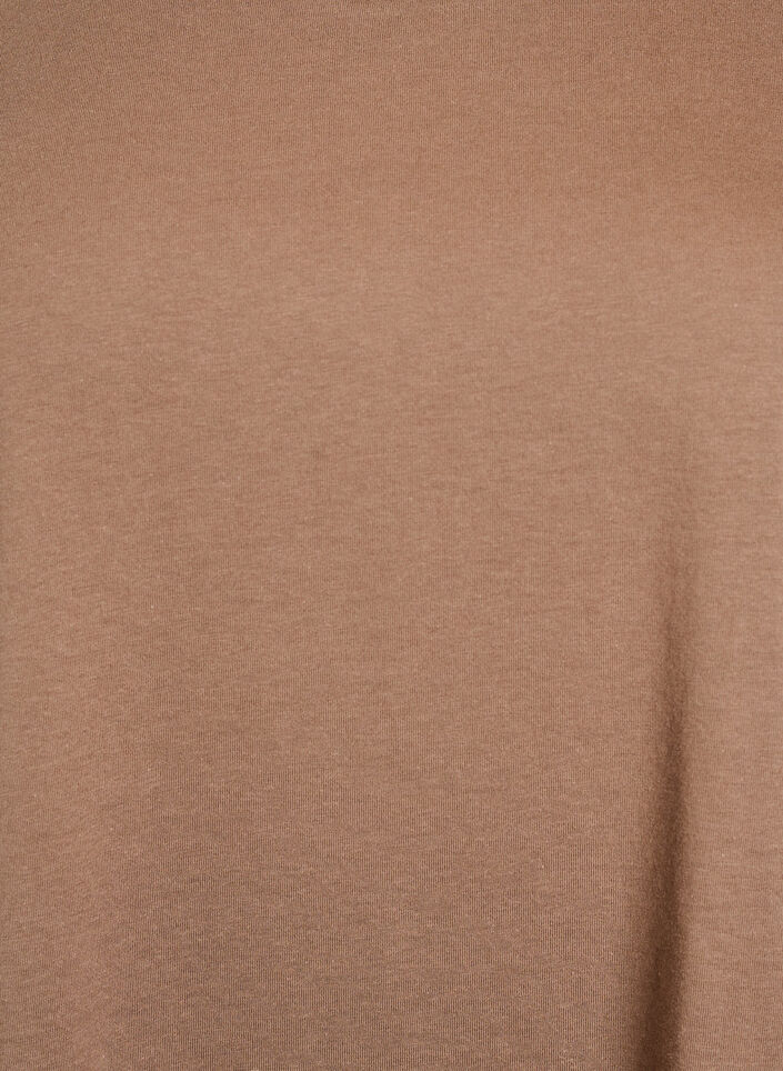 Kurz&auml;rmeliges T-Shirt aus einer Baumwollmischung, Braun, Packshot image number 2