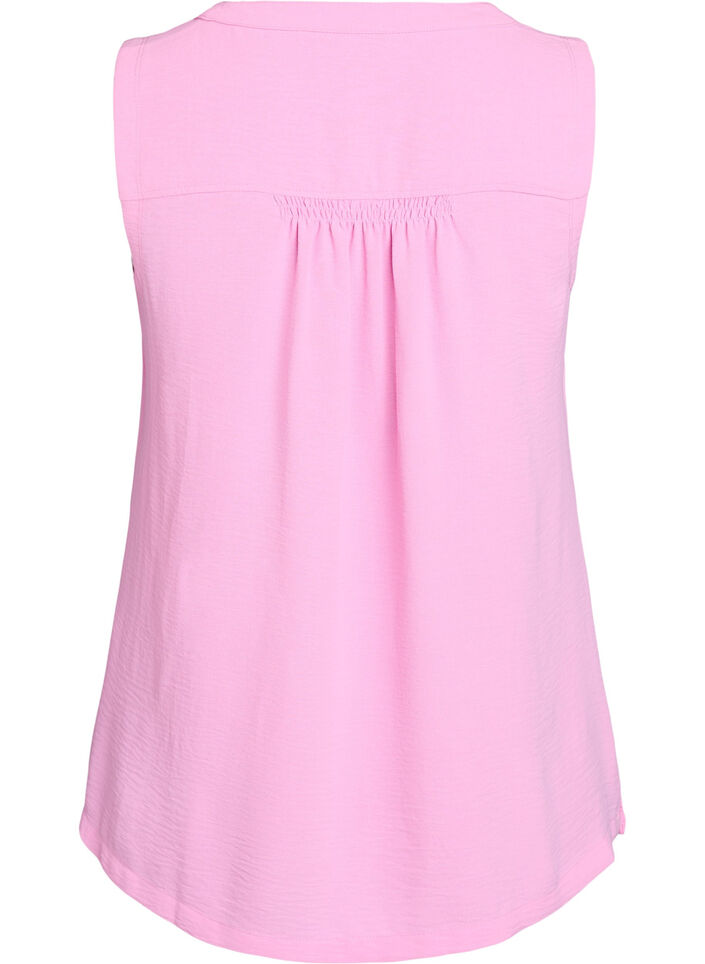 &Auml;rmelloses Oberteil mit Faltendetails, Pink, Packshot image number 1