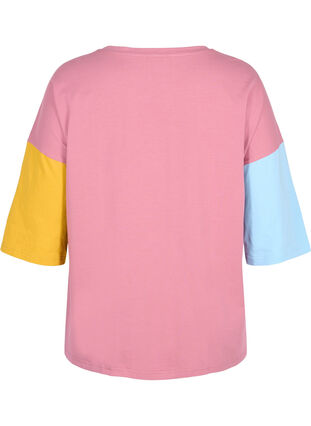 Colourblock T-Shirt mit 2/4-Ärmeln, Pink Blocking, Packshot image number 1