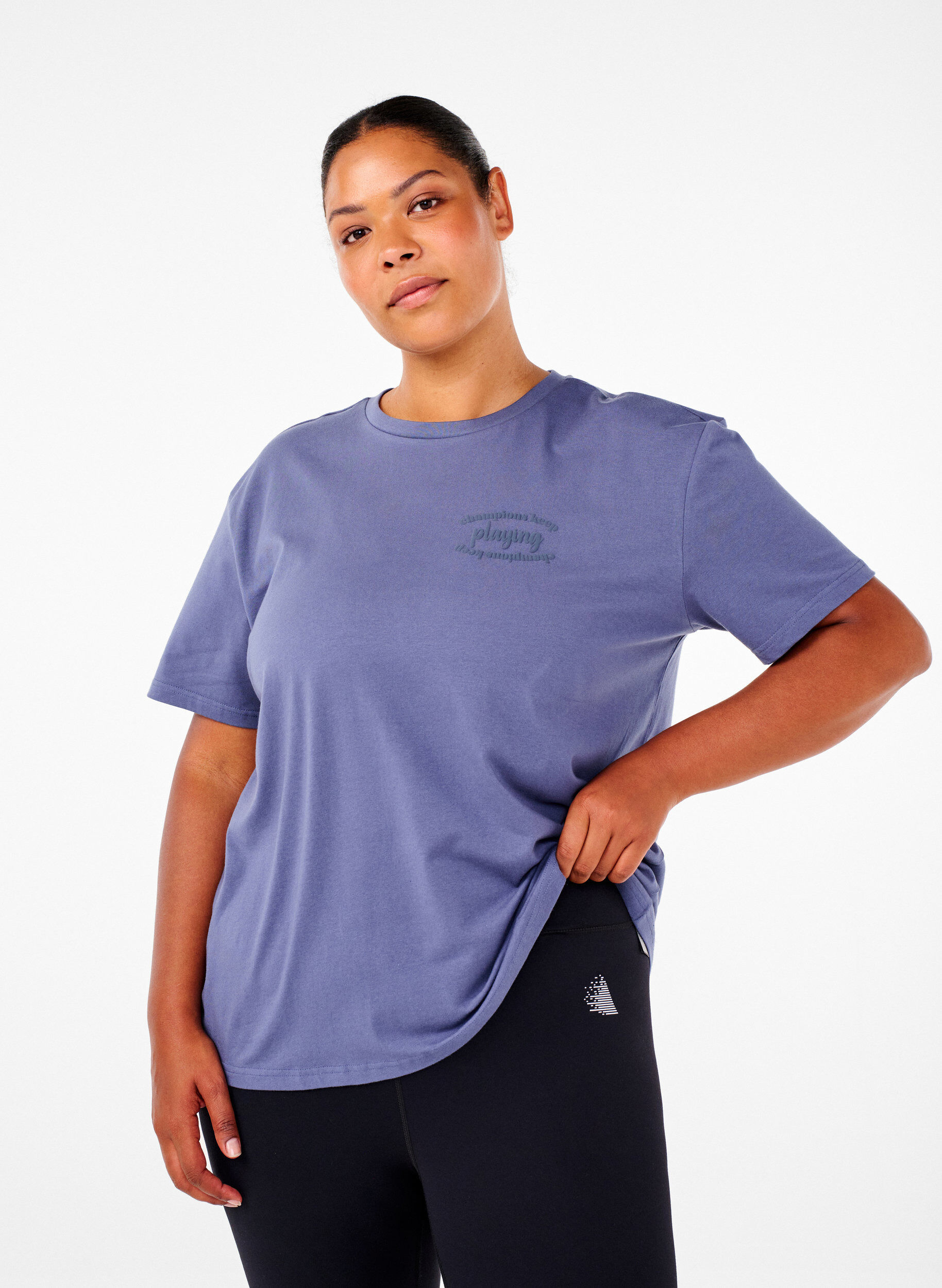 Zizzi Sportliches T-Shirt aus Bio-Baumwolle, , Model image number 0