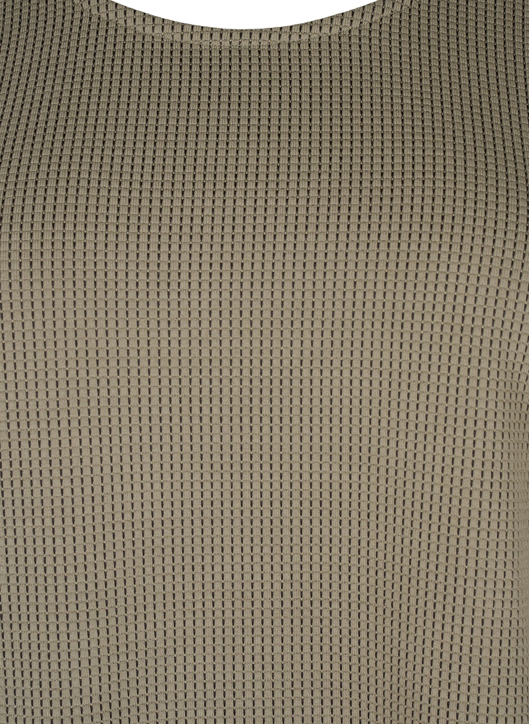 Zizzi Strukturierte Bluse in A-Linie, Greige, Packshot image number 2