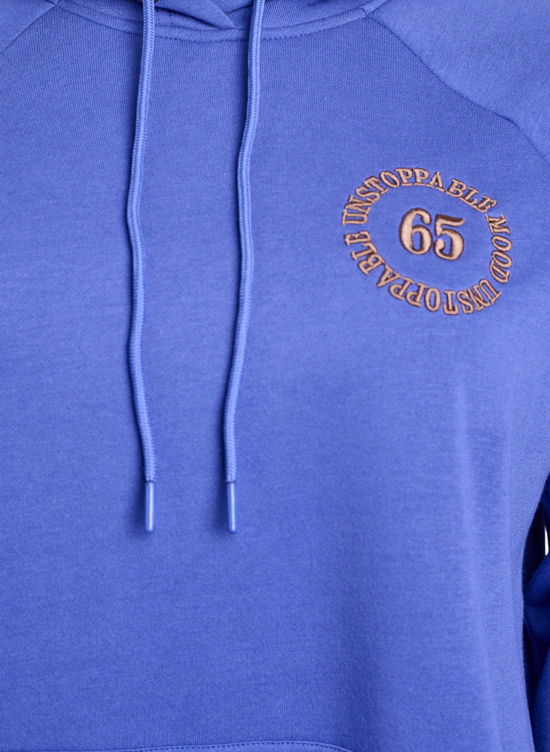 Zizzi Hoodie mit gesticktem Frontmotiv, Blau, Packshot image number 2