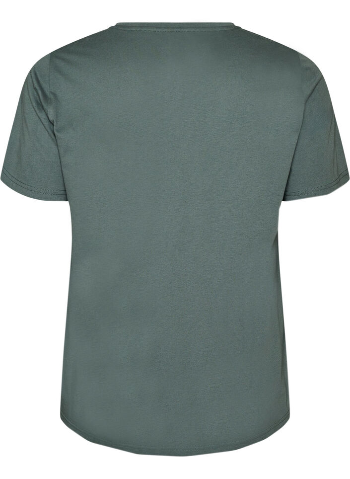 T-Shirt mit Print, Gr&uuml;n, Packshot image number 1