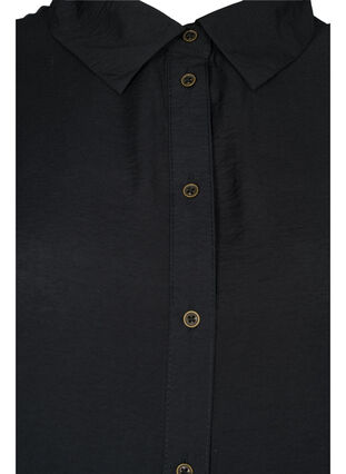 Hemdkleid aus Viskose mit Rüschensaum, Black, Packshot image number 2