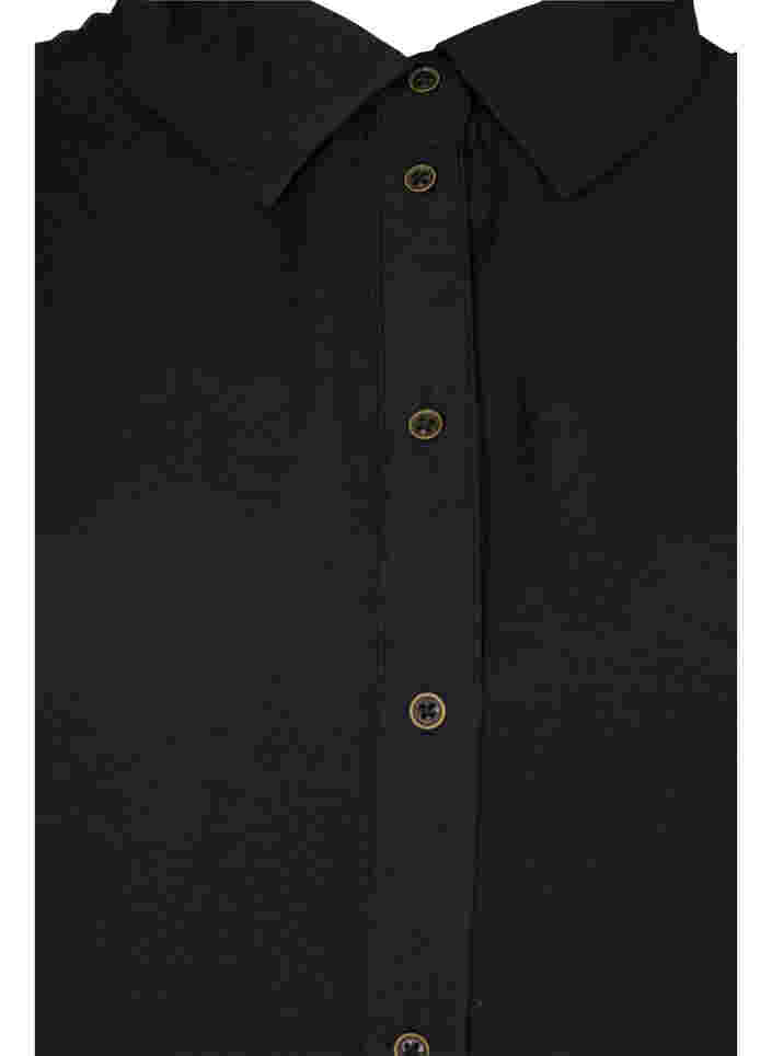 Hemdkleid aus Viskose mit Rüschensaum, Black, Packshot image number 2