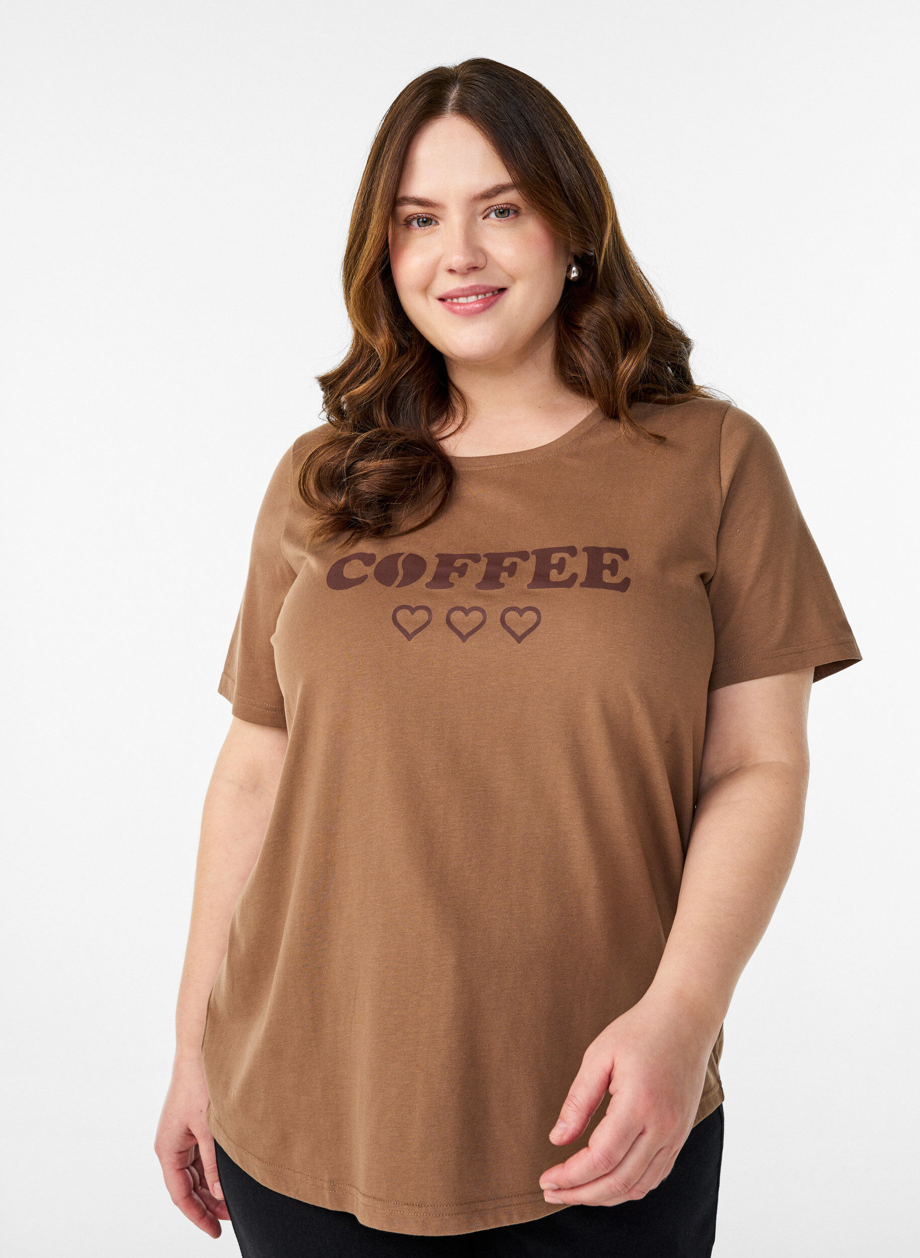 ZizziT-Shirt mit Print, Braun, Model image number 0
