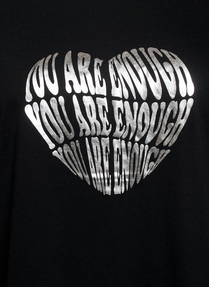 T-Shirt mit Print, Schwarz, Packshot image number 2