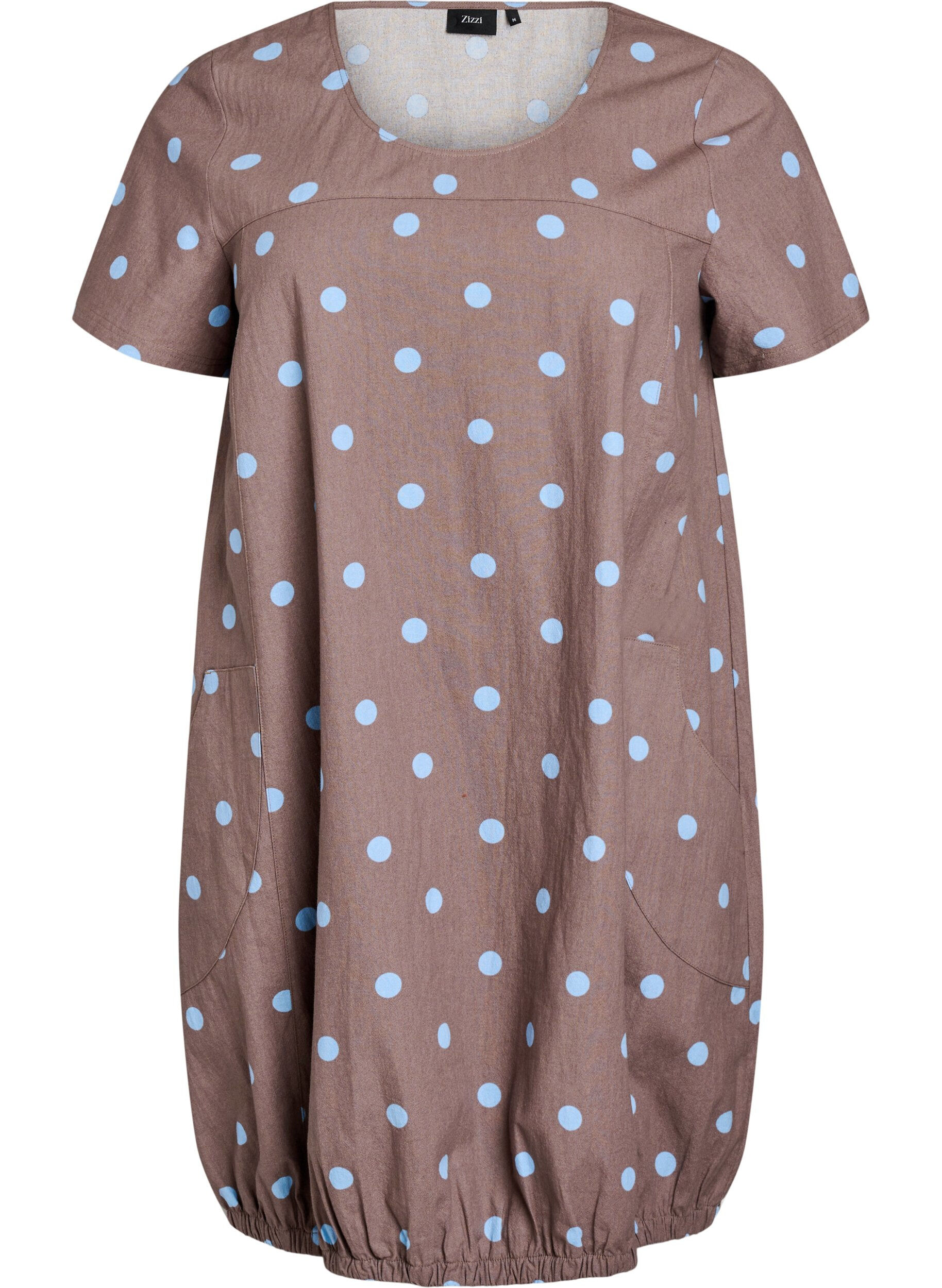 Kurz&auml;rmliges Baumwollkleid mit Aufdruck
