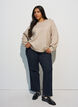 Strickbluse mit Knopfleiste, Beige, Model image number 1