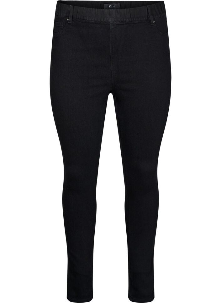 Jeggings mit hoher Taille, Schwarz, Packshot image number 0