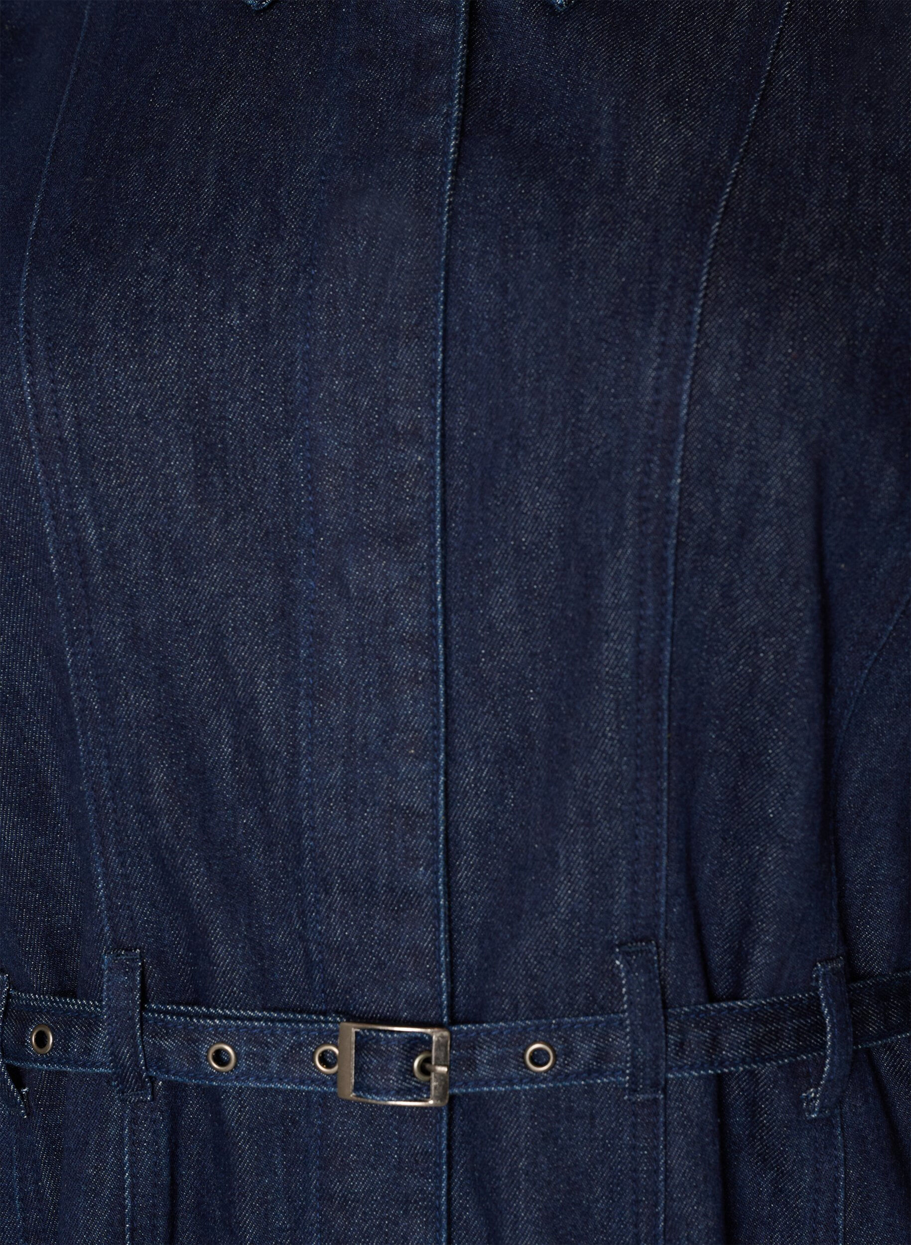 ZizziJeanskleid mit G&uuml;rtel und 3/4-&Auml;rmeln, Blau, Packshot image number 2