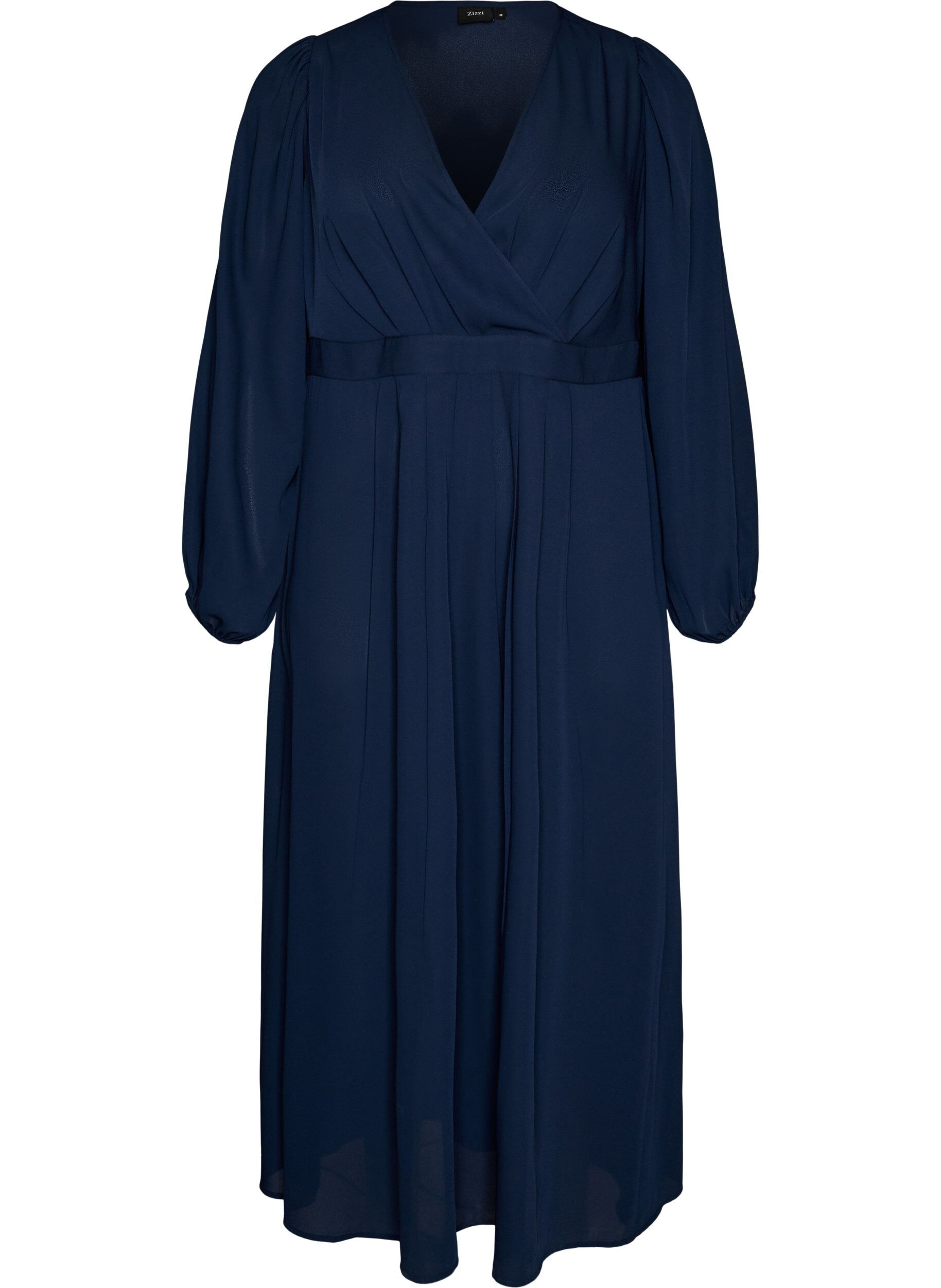 Maxikleid mit Wickelausschnitt und langen &Auml;rmeln