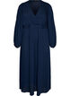 Maxikleid mit Wickelausschnitt und langen &Auml;rmeln, Blau, Packshot image number 0