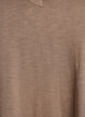 Kurz&auml;rmeliges Basic T-Shirt mit V-Ausschnitt, Braun, Packshot image number 2