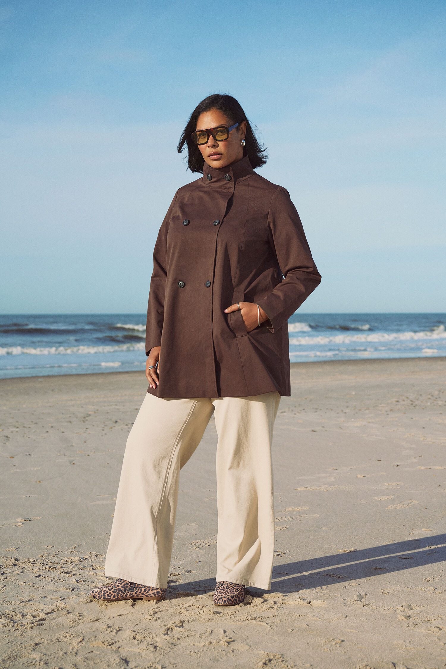 Wasserabweisende Fr&uuml;hlingsjacke in Braun, , Model