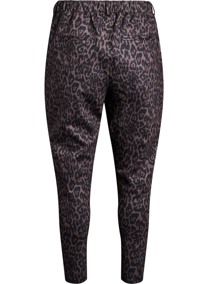 Gekürzte Hose mit Leopardenmuster, Braun, Packshot image number 1