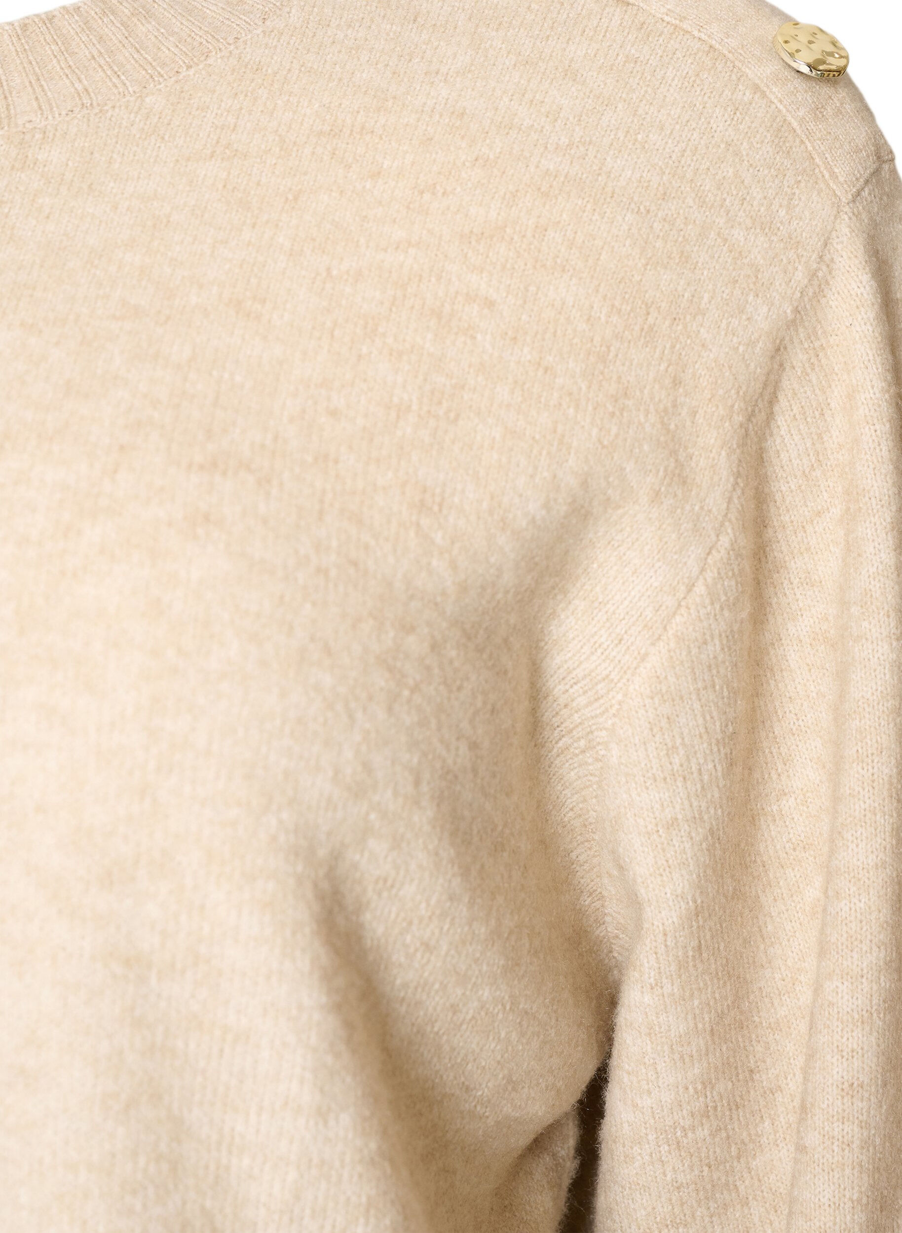 ZizziStrickbluse mit Knopfleiste, Beige, Packshot image number 2