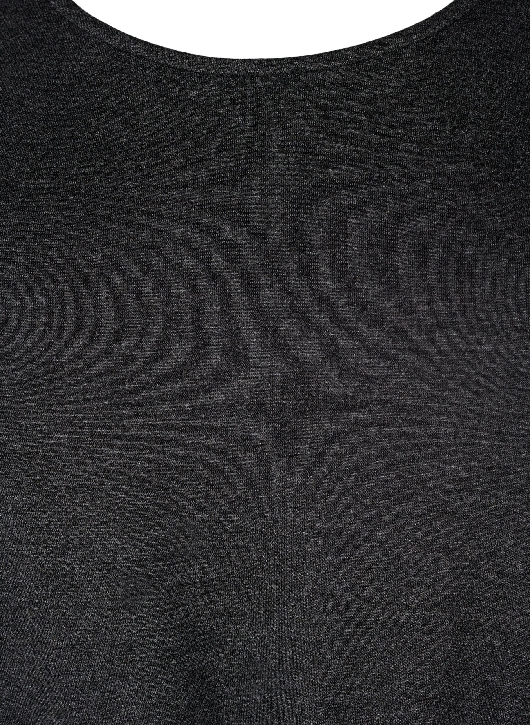 Zizzi Kurzes Jerseykleid mit Bindeg&uuml;rtel, Grau, Packshot image number 2