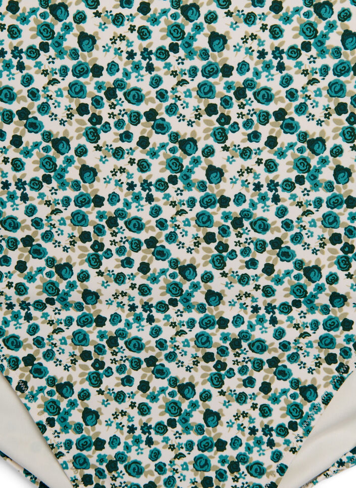 Extra hoch taillierte Bikini-Hose mit Blumenprint, Grün, Packshot image number 2