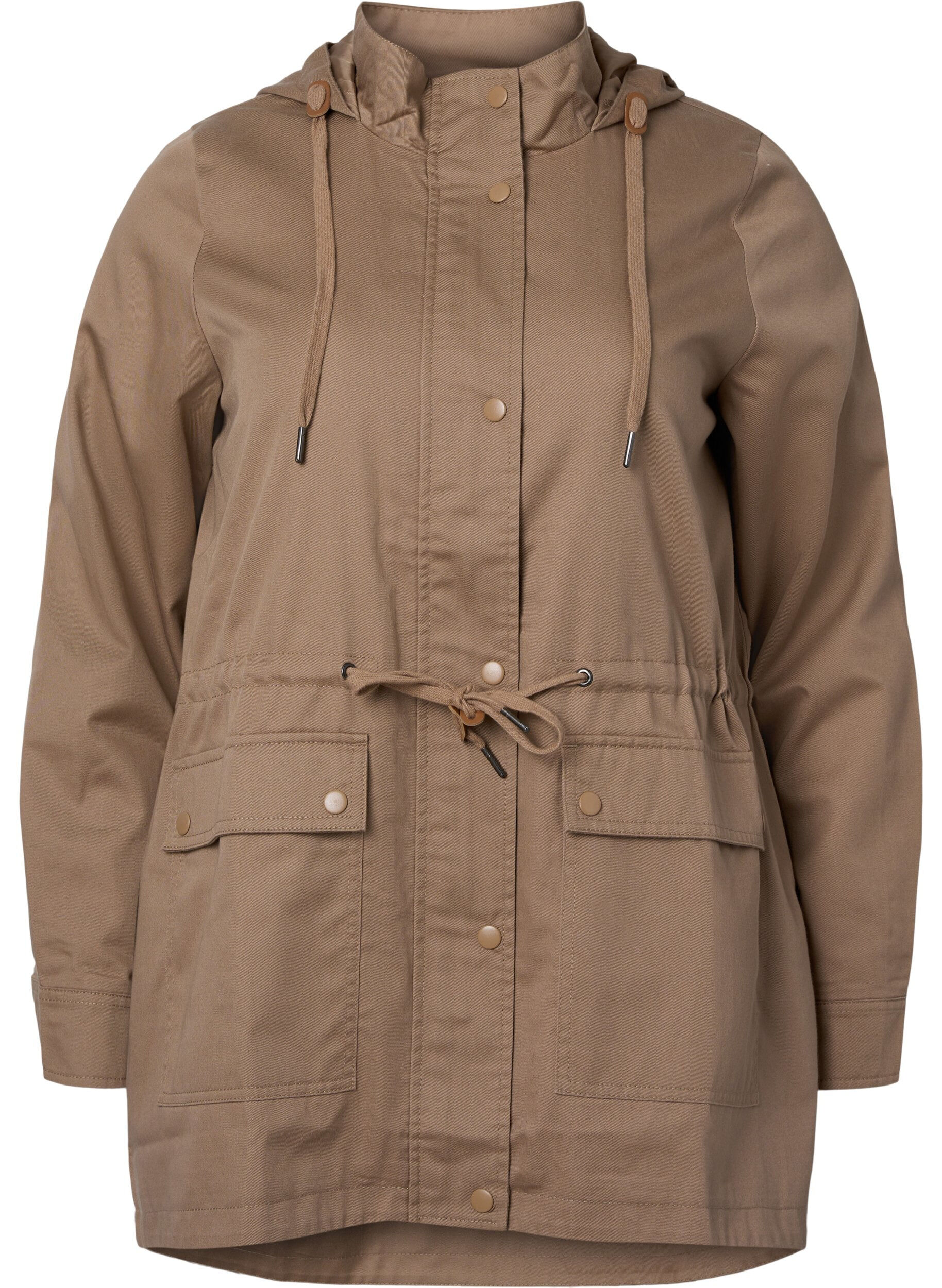 Zizzi Lange Parka Jacke mit Kapuze und Taschen, Amphora, Packshot image number 0