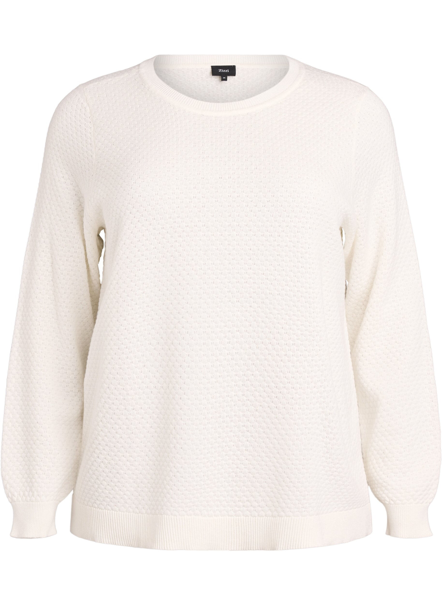 Strickbluse aus Baumwolle mit Strukturmuster