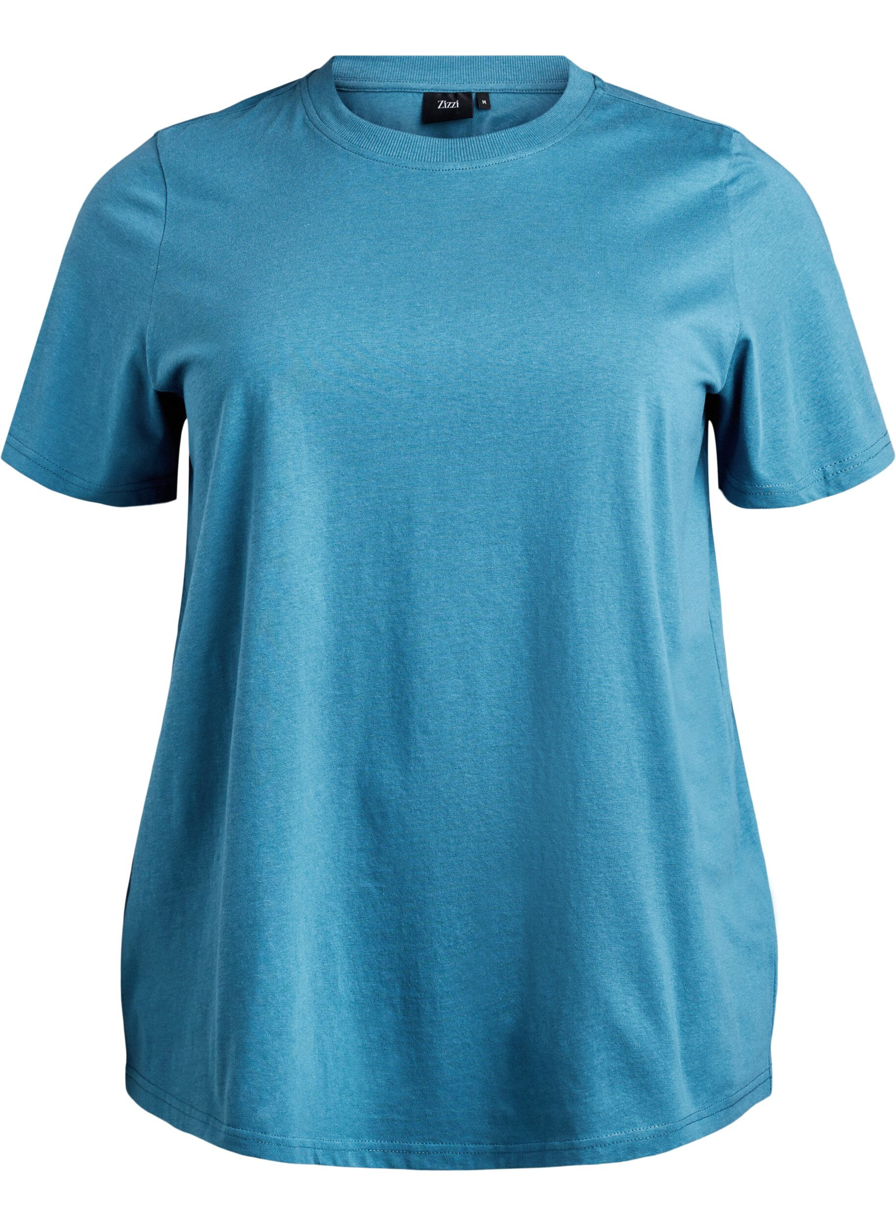 ZizziBasic-T-Shirt aus Baumwolle mit Rundhalsausschnitt, Grau, Packshot image number 0