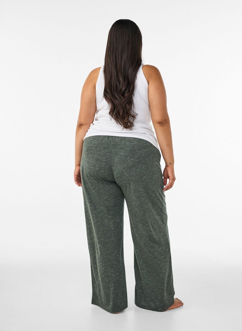 Hose aus Jersey mit weitem Bein und Taschen, Gr&uuml;n, Model image number 2