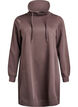 Kurzes Sweatshirtkleid mit Stehkragen und Taschen, Braun, Packshot image number 0