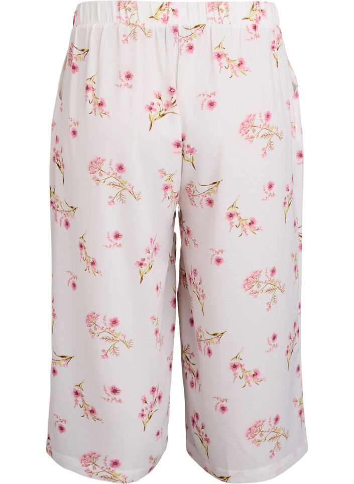 Culotte-Hose mit Print, Wei&szlig;, Packshot image number 1